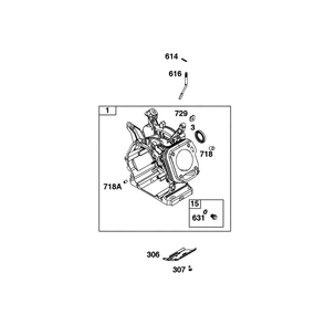 Engine >> Cylinder Diagram and Parts List for 030732-00  Briggs and Stratton Generator